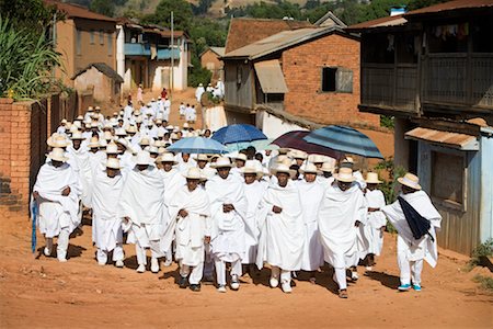 People in White Clothing Walking in Street, Soatanana, Madagascar Stock Photo - Rights-Managed, Code: 700-01112710