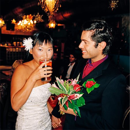 Bride and Groom Drinking Stock Photo - Rights-Managed, Code: 700-01164103