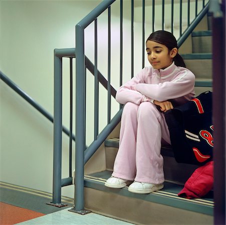 sad girls - Student Sitting on Steps Stock Photo - Rights-Managed, Code: 700-01163669