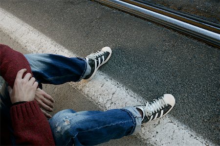 Man Sitting on Road Stock Photo - Rights-Managed, Code: 700-01172888