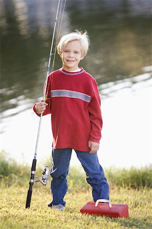 Portrait of Boy with Fishing Rod Stock Photo - Rights-Managed, Code: 700-01173753