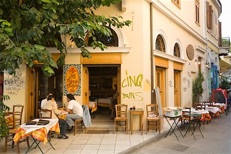 european cafe bar - Sidewalk Cafe, Psiri District, Athens, Greece Stock Photo - Rights-Managed, Code: 700-01185663