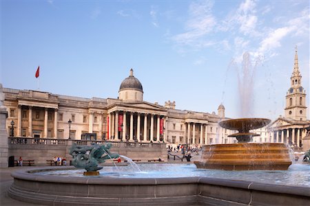 Trafalgar Square et la National Gallery, Londres, Angleterre Photographie de stock - Rights-Managed, Code: 700-01183091