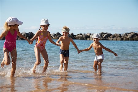 Children Running on Beach Stock Photo - Rights-Managed, Code: 700-01183939