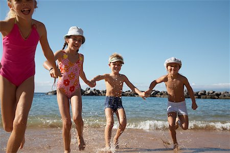 Children Running on Beach Stock Photo - Rights-Managed, Code: 700-01183940