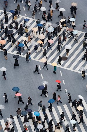 rainy and street scene - Aerial View of Shibuya Crossing, Tokyo, Japan Stock Photo - Rights-Managed, Code: 700-01195789