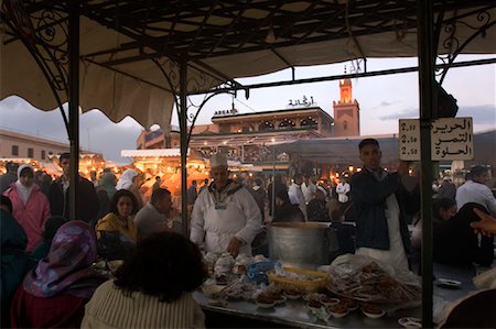 People Eating at Food Stands, Marrakech, Morocco Stock Photo - Rights-Managed, Code: 700-01198845