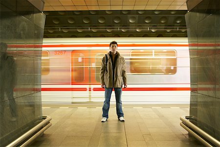 front of train and platform people - Man at Subway Station Stock Photo - Rights-Managed, Code: 700-01199227