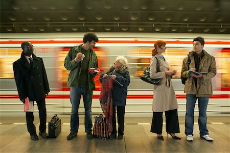 front of train and platform people - People at Subway Station Stock Photo - Rights-Managed, Code: 700-01199250