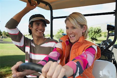 funny driver photos - Couple in Golf Cart Stock Photo - Rights-Managed, Code: 700-01199608