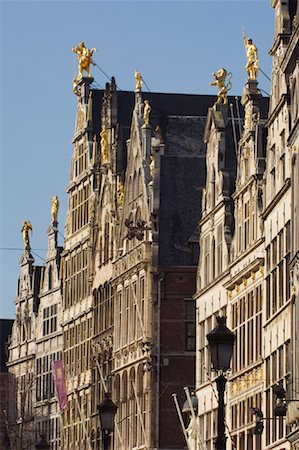 statues on building top - Exterior of Guild House, Antwerp, Belgium Stock Photo - Rights-Managed, Code: 700-01199798