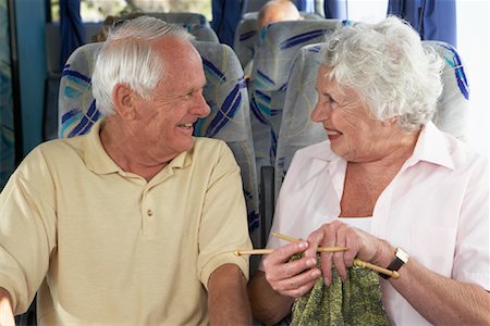 flirt senior woman - Seniors on Tour Bus Stock Photo - Rights-Managed, Code: 700-01199960