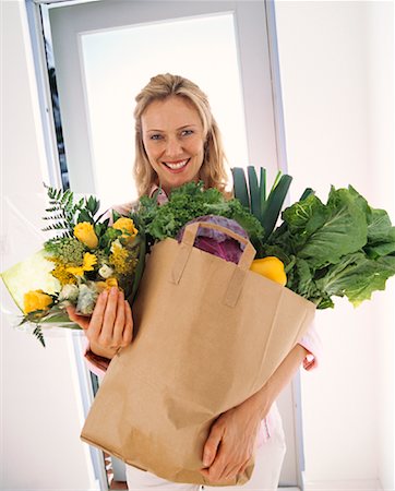 Portrait of Woman With Groceries Stock Photo - Rights-Managed, Code: 700-01200070