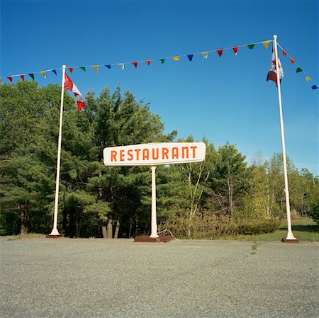 pictures of evergreen trees in ontario - Restaurant Sign Stock Photo - Rights-Managed, Code: 700-01223394