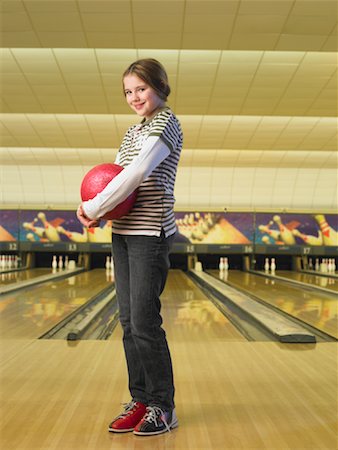 Girl at Bowling Alley Stock Photo - Rights-Managed, Code: 700-01223421