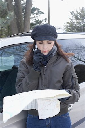 pulled over - Woman Looking at Map Stock Photo - Rights-Managed, Code: 700-01235328