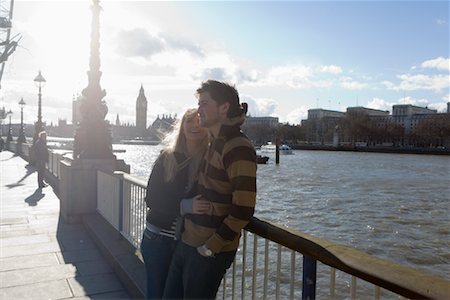 Couple by the Thames River, London, England Stock Photo - Rights-Managed, Code: 700-01236052