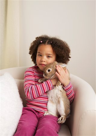 simsearch:700-01236595,k - Portrait of Girl with Rabbit Stock Photo - Rights-Managed, Code: 700-01236579