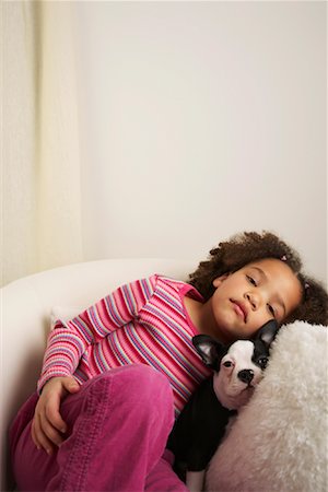 simsearch:700-01236595,k - Little Girl and Dog Sleeping Stock Photo - Rights-Managed, Code: 700-01236584