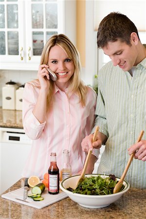 Couple Preparing Salad Stock Photo - Rights-Managed, Code: 700-01236696