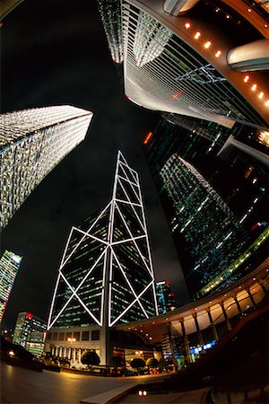 Financial District at Night, Hong Kong, China Stock Photo - Rights-Managed, Code: 700-01248029