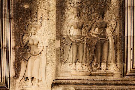 Stone Carvings, Angkor Wat, Siem Reap, Cambodia Stock Photo - Rights-Managed, Code: 700-01248513