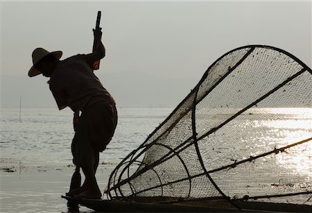 Fisherman, Inle Lake, Myanmar Stock Photo - Rights-Managed, Code: 700-01248533