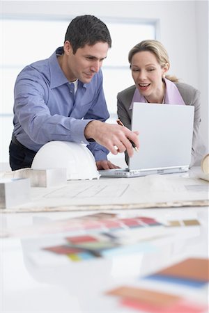 Man and Woman on Construction Site with Laptop Computer Stock Photo - Rights-Managed, Code: 700-01248624
