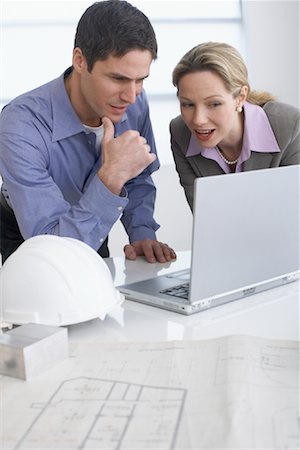 Man and Woman on Construction Site with Laptop Computer Stock Photo - Rights-Managed, Code: 700-01248623