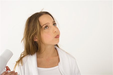 simsearch:700-01248703,k - Girl Drying Hair Stock Photo - Rights-Managed, Code: 700-01248698