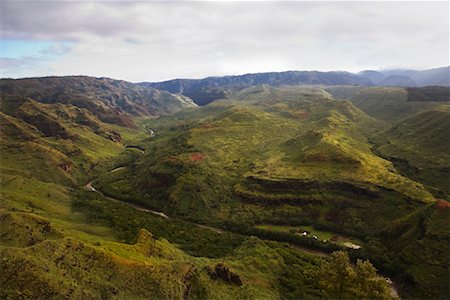 Waimea River Through Waimea Canyon, Kauai, Hawaii, USA Stock Photo - Rights-Managed, Code: 700-01248944