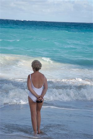 senior women swimming - Woman at Beach Stock Photo - Rights-Managed, Code: 700-01249077