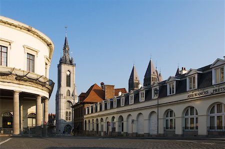 deserted city streets - Belfry and Buildings, Tournai, Belgium Stock Photo - Rights-Managed, Code: 700-01249345