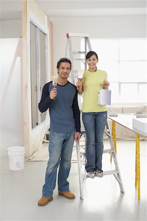 Man and Woman Decorating Home Stock Photo - Rights-Managed, Code: 700-01260519