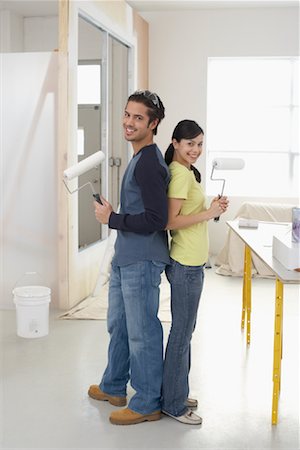 Man and Woman Decorating Home Stock Photo - Rights-Managed, Code: 700-01260520
