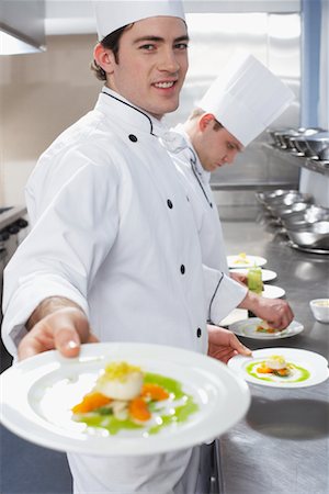 plated food - Chefs Preparing Dishes Stock Photo - Rights-Managed, Code: 700-01275255