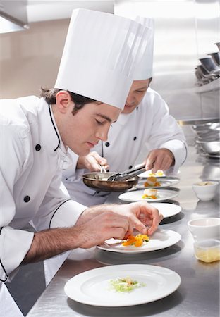plated food - Chefs Preparing Dishes Stock Photo - Rights-Managed, Code: 700-01275250