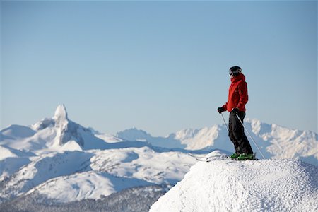 Man at Top of Ski Hill, Whistler, British Columbia, Canada Stock Photo - Rights-Managed, Code: 700-01275410