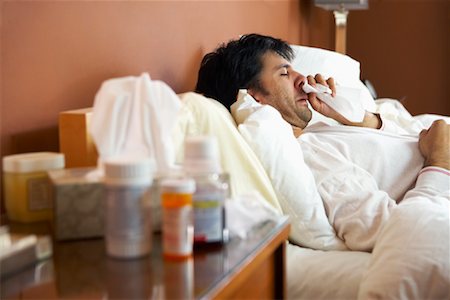 Sick Man in Bed Stock Photo - Rights-Managed, Code: 700-01276170