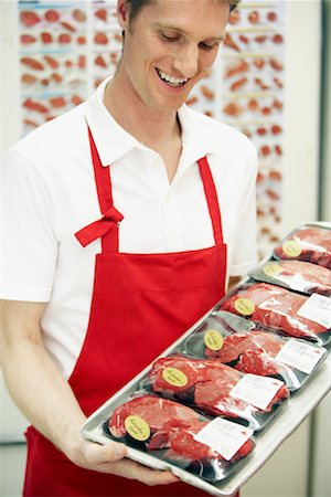 sticker - Portrait of Butcher Stock Photo - Rights-Managed, Code: 700-01345668