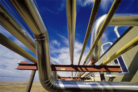 pipeline, blue sky - Natural Gas Pipes, Alberta, Canada Stock Photo - Rights-Managed, Code: 700-01380906