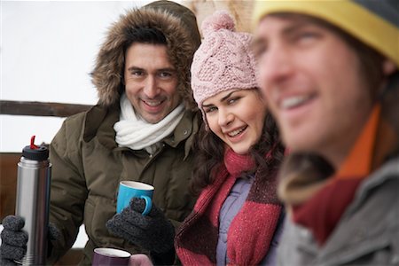 Friends Drinking Coffee Outdoors Stock Photo - Rights-Managed, Code: 700-01407259