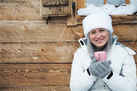 simsearch:6113-06899345,k - Woman Drinking Hot Chocolate in Winter Stock Photo - Rights-Managed, Code: 700-01407320