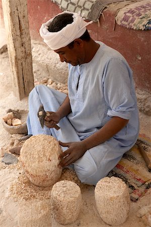 stone dust - Man Sculpting with Granite, Thebes, Egypt Stock Photo - Rights-Managed, Code: 700-01429339