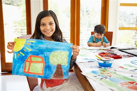 simsearch:700-02724695,k - Girl Displaying Painting, Boy Drawing in Background Stock Photo - Rights-Managed, Code: 700-01572093