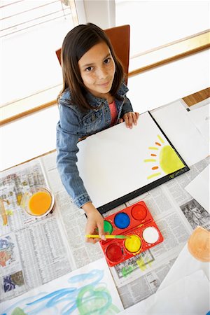 simsearch:700-03456784,k - Little Girl Painting Stock Photo - Rights-Managed, Code: 700-01572113