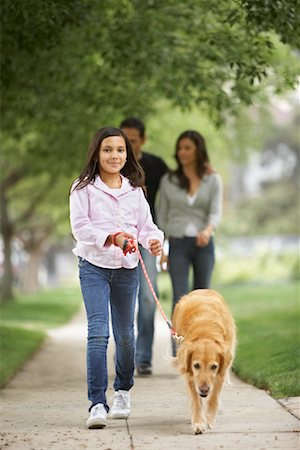 simsearch:700-00364230,k - Family Walking Dog Stock Photo - Rights-Managed, Code: 700-01585875