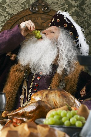 senior male overweight - King Eating Grapes Stock Photo - Rights-Managed, Code: 700-01582193