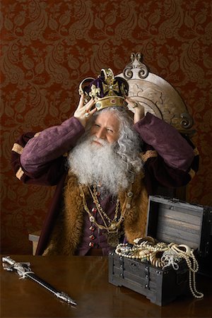 fat old man - King With His Treasure Stock Photo - Rights-Managed, Code: 700-01582221