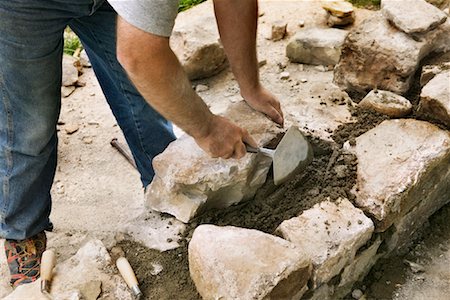 Stonemason Building Wall Stock Photo - Rights-Managed, Code: 700-01595834